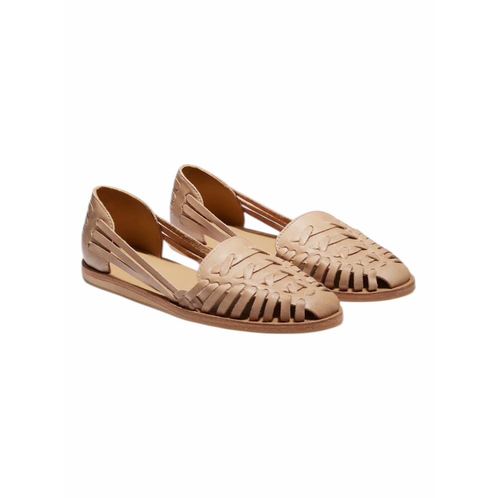 Nisolo Women’s Huarache Sandal Almond Leather Flats Size 9.5